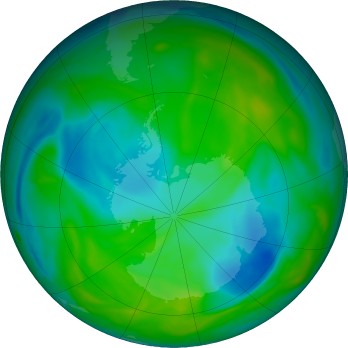 Antarctic ozone map for 2024-12-09